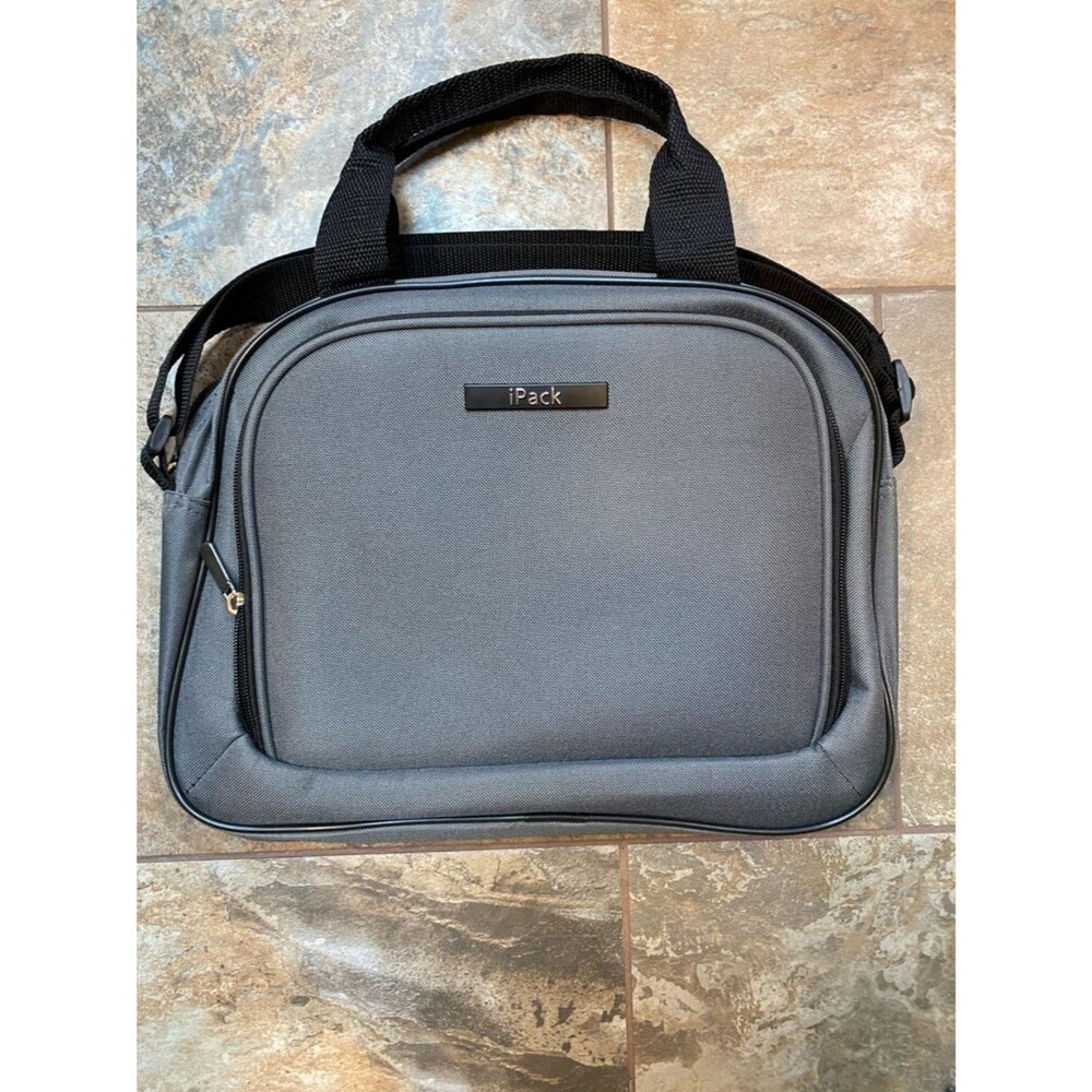iPack 15x11 Gray Laptop Briefcase Travel Tote